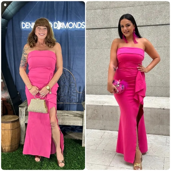 ELLIATT Across gown pink Elegant Pink Strapless Evening Dress XL - Picture 4 of 15